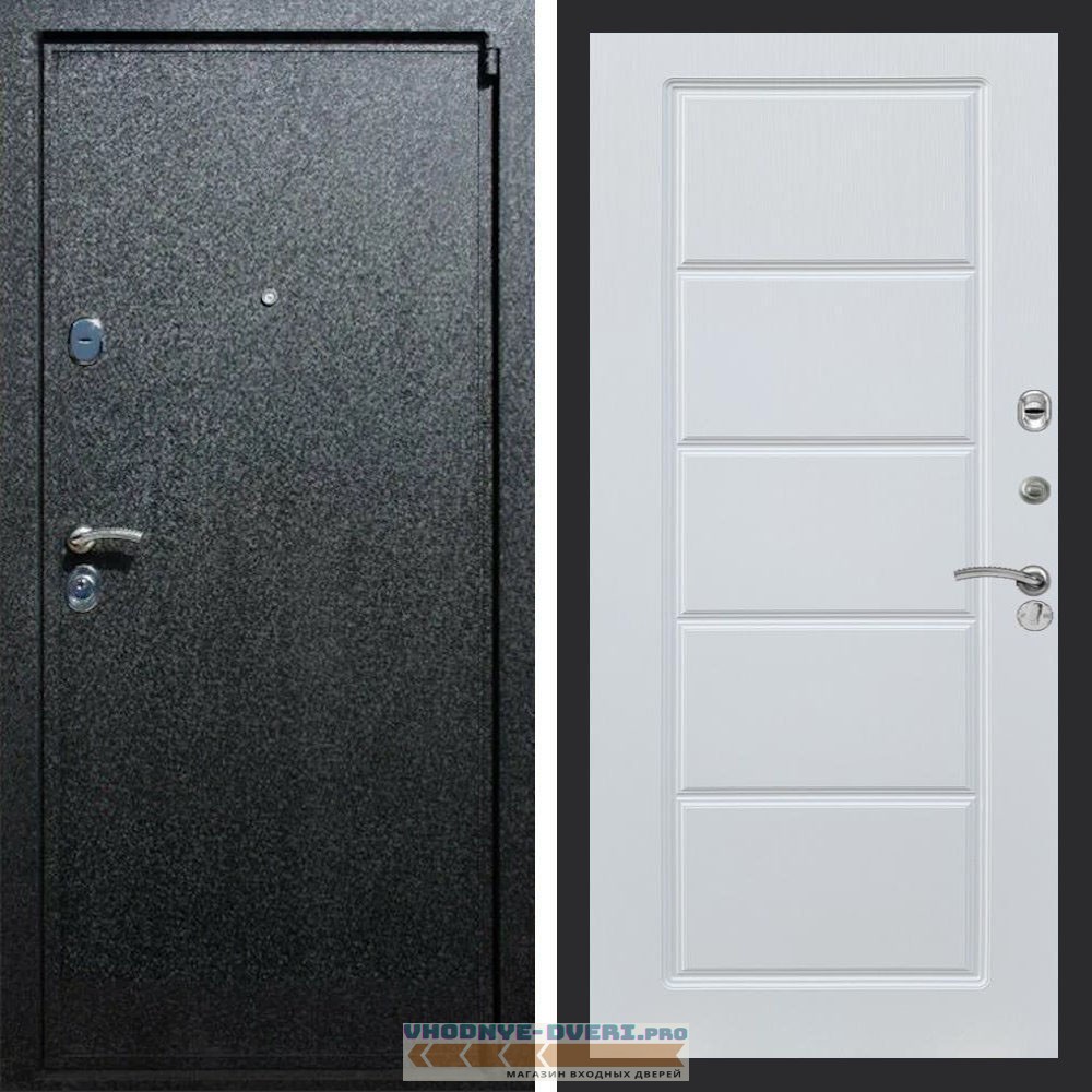 Входная дверь REX (Рекс) 3 Черный крокодил ФЛ-39 Белый ясень