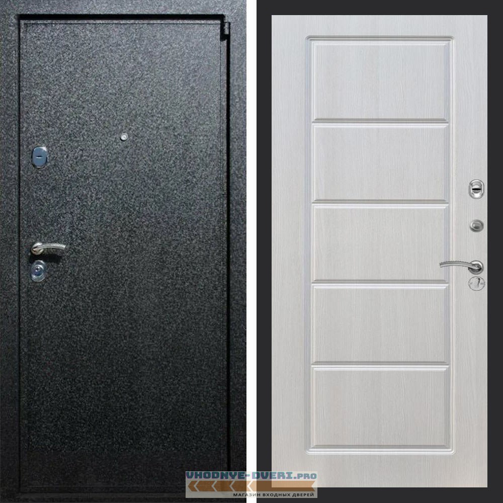 Входная дверь REX (Рекс) 3 Черный крокодил ФЛ-39 Лиственница бежевая