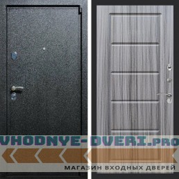 Входная дверь REX (Рекс) 3 Черный крокодил ФЛ-39 Сандал серый