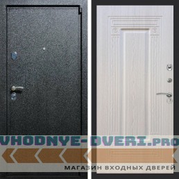 Входная дверь REX (Рекс) 3 Черный крокодил ФЛ-4 беленый дуб