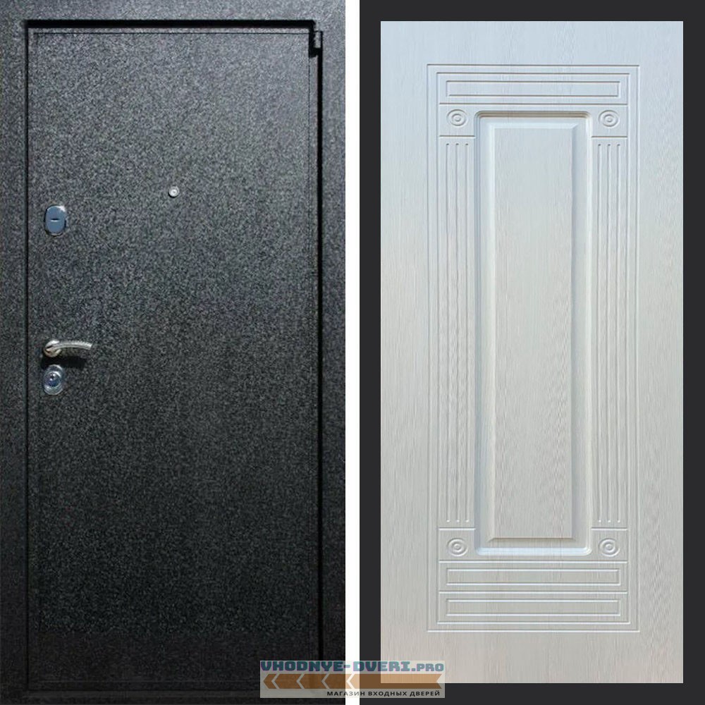 Входная дверь REX (Рекс) 3 Черный крокодил ФЛ-4 ясень белый