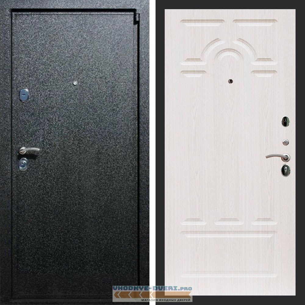 Входная дверь REX (Рекс) 3 Черный крокодил ФЛ-58 Беленый дуб