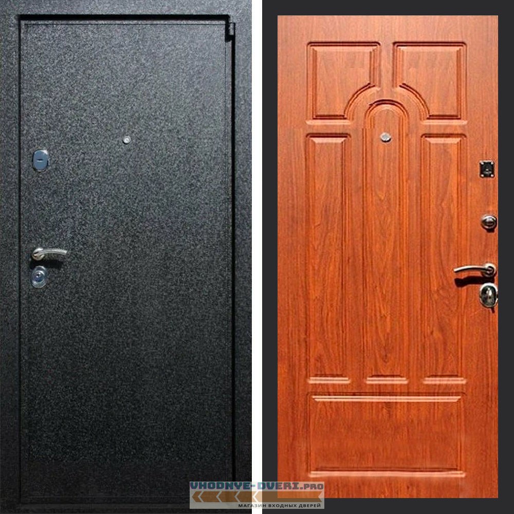 Входная дверь REX (Рекс) 3 Черный крокодил ФЛ-58 орех