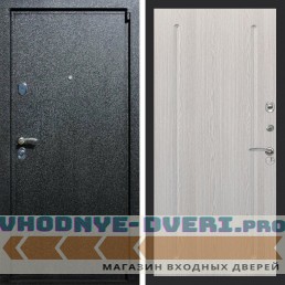 Входная дверь REX (Рекс) 3 Черный крокодил ФЛ-68 Беленый дуб