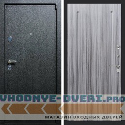 Входная дверь REX (Рекс) 3 Черный крокодил ФЛ-68 Сандал серый