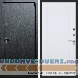 Входная дверь REX (Рекс) 3 Черный крокодил ФЛ-68 Белый матовый