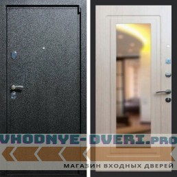 Входная дверь REX (Рекс) 3 Черный крокодил ФЛЗ-120 беленый дуб