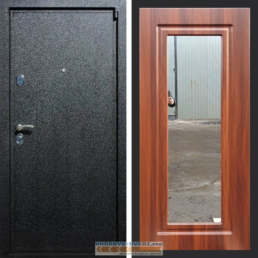 Входная дверь REX (Рекс) 3 Черный крокодил ФЛЗ-120 итальянский орех