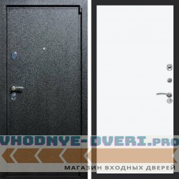 Входная дверь REX (Рекс) 3 Черный крокодил Гладкая белый матовый