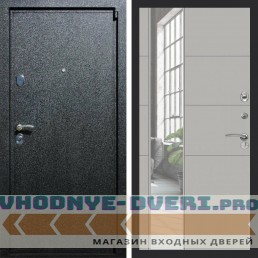 Входная дверь REX (Рекс) 3 Черный крокодил ЛФЛС-19 Грей софт