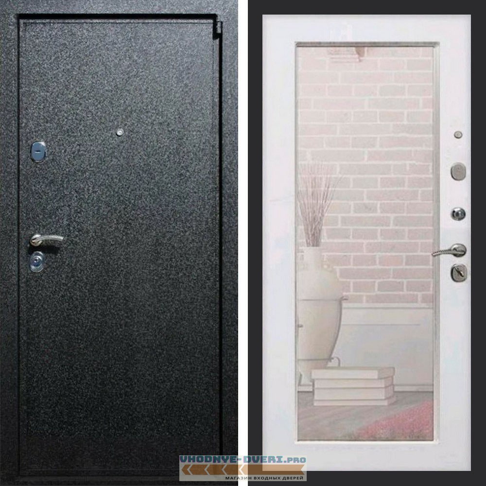 Входная дверь REX (Рекс) 3 Черный крокодил пастораль белый ясень