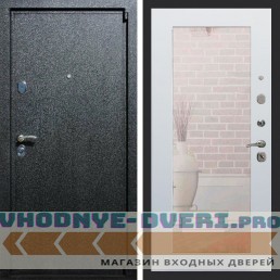 Входная дверь REX (Рекс) 3 Черный крокодил пастораль белый матовый