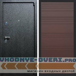 Входная дверь REX (Рекс) 3 Черный крокодил полоски горизонтальные ясень шоколадный