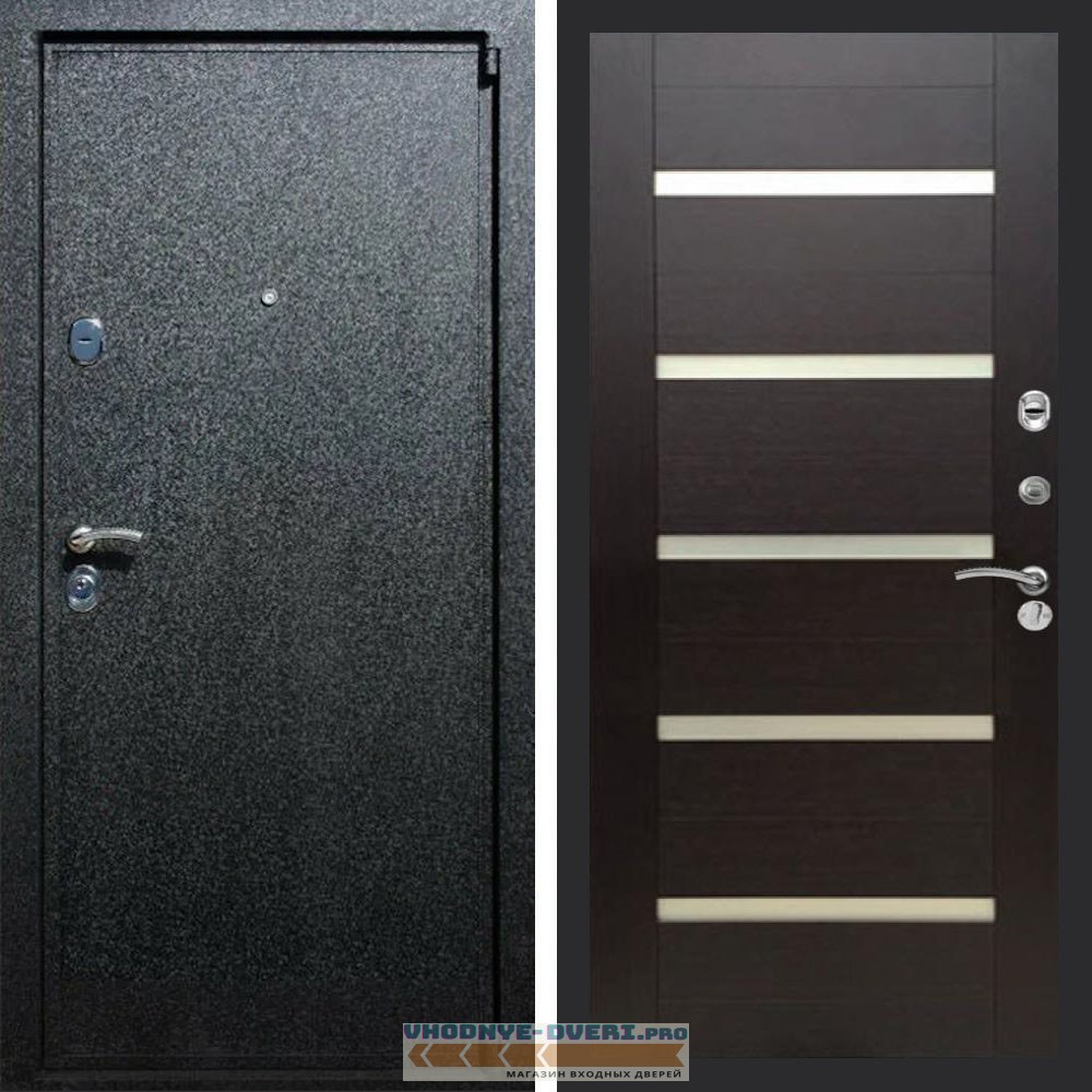 Входная дверь REX (Рекс) 3 Черный крокодил сб-14 эковенге белое стекло