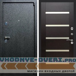 Входная дверь REX (Рекс) 3 Черный крокодил сб-14 эковенге белое стекло