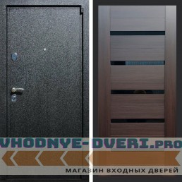 Входная дверь REX (Рекс) 3 Черный крокодил сб-14 эковенге черное стекло