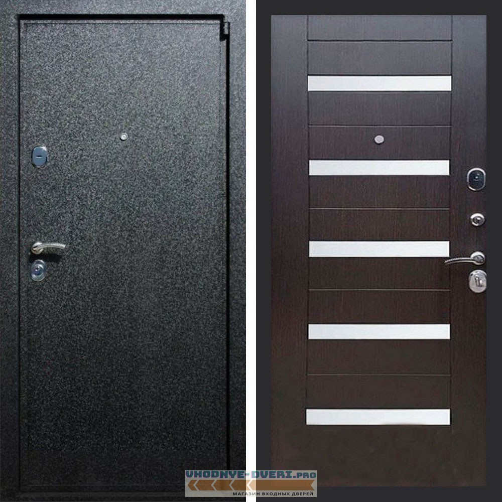 Входная дверь REX (Рекс) 3 Черный крокодил сб-14 венге белое стекло