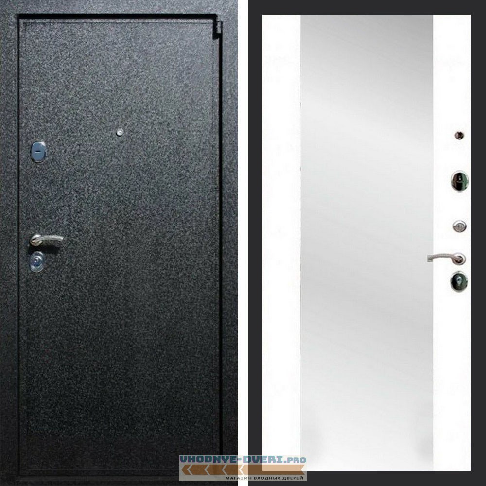 Входная дверь REX (Рекс) 3 Черный крокодил сб-16 белый матовый