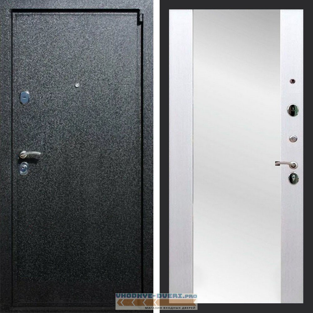 Входная дверь REX (Рекс) 3 Черный крокодил сб-16 белый ясень