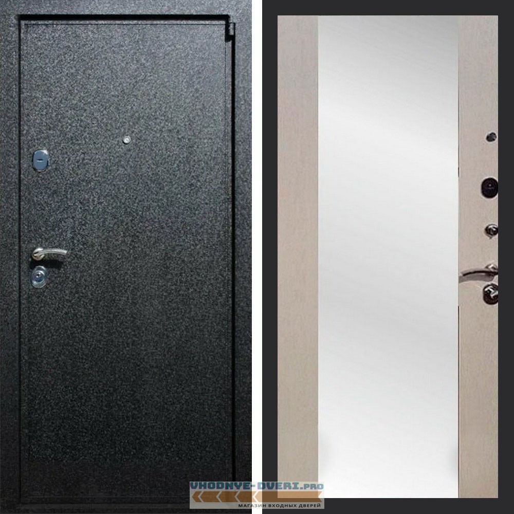 Входная дверь REX (Рекс) 3 Черный крокодил сб-16 лиственница бежевая