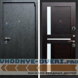 Входная дверь REX (Рекс) 3 Черный крокодил сб-18 венге белое стекло