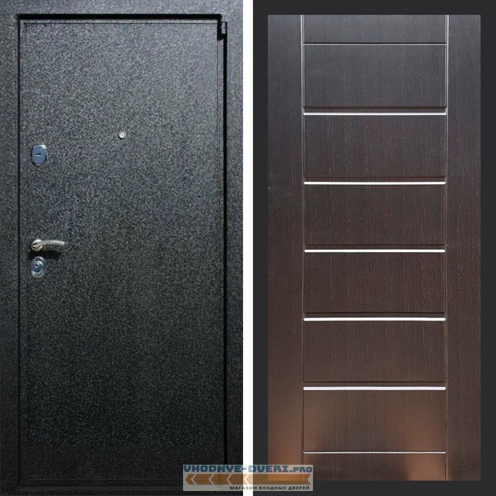 Входная дверь REX (Рекс) 3 Черный крокодил сити 16 мм венге