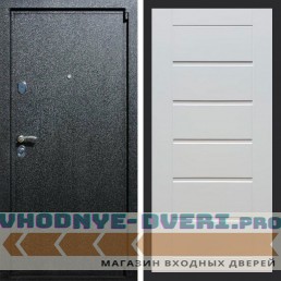 Входная дверь REX (Рекс) 3 Черный крокодил сити 16 мм ясень белый