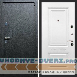 Входная дверь REX (Рекс) 3 Черный крокодил смальта 04 белый матовый