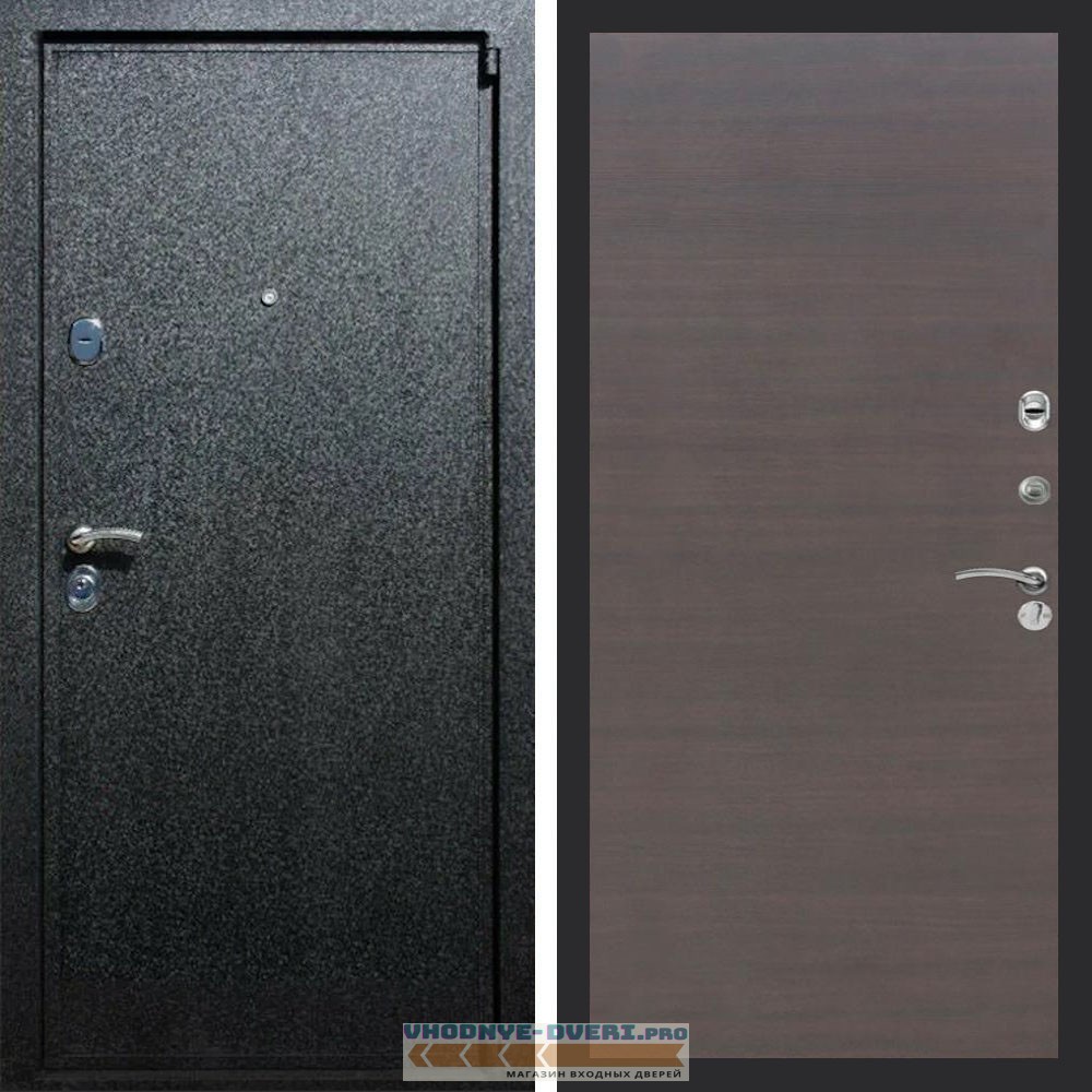 Входная дверь REX (Рекс) 3 Черный крокодил Венге поперечный гладкая