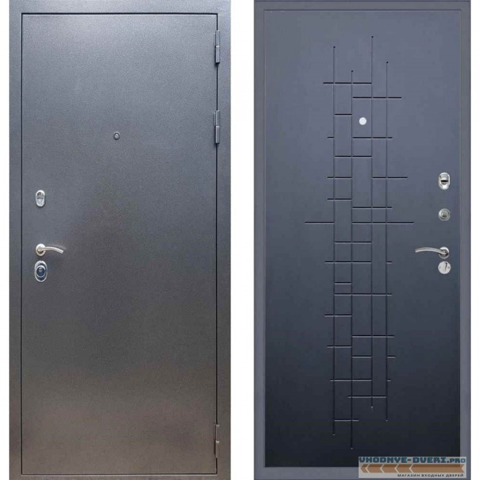 Входная дверь REX 11 Антик серебро ФЛ-289 Ясень черный