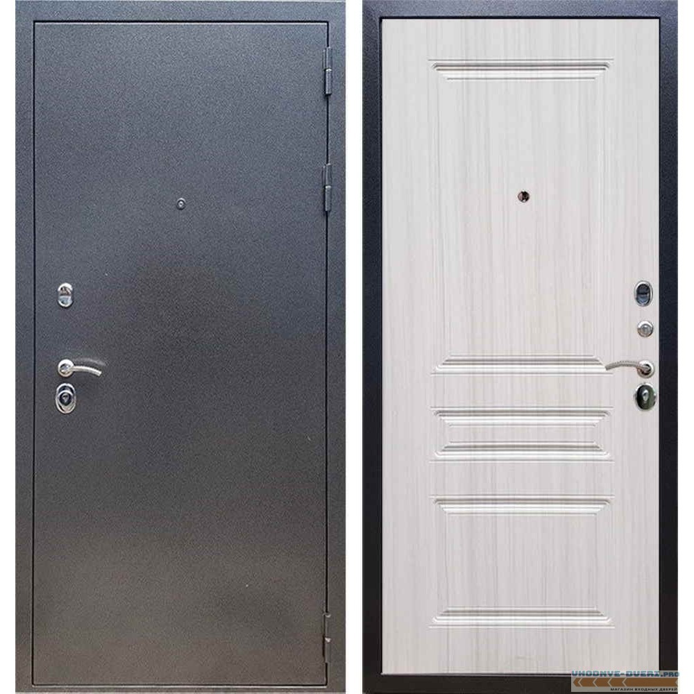 Входная дверь REX 11 Антик серебро ФЛ-243 Сандал белый