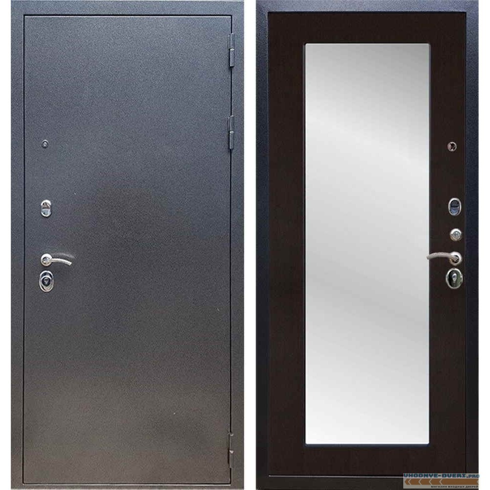 Входная дверь REX 11 Антик серебро Пастораль Венге (с зеркалом)