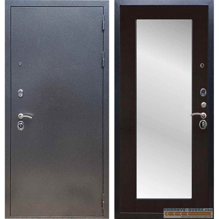 Входная дверь REX 11 Антик серебро Пастораль Венге (с зеркалом)