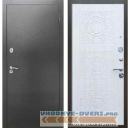 Входная металлическая дверь Рекс 2А Серебро антик Д 18 Сосна белая