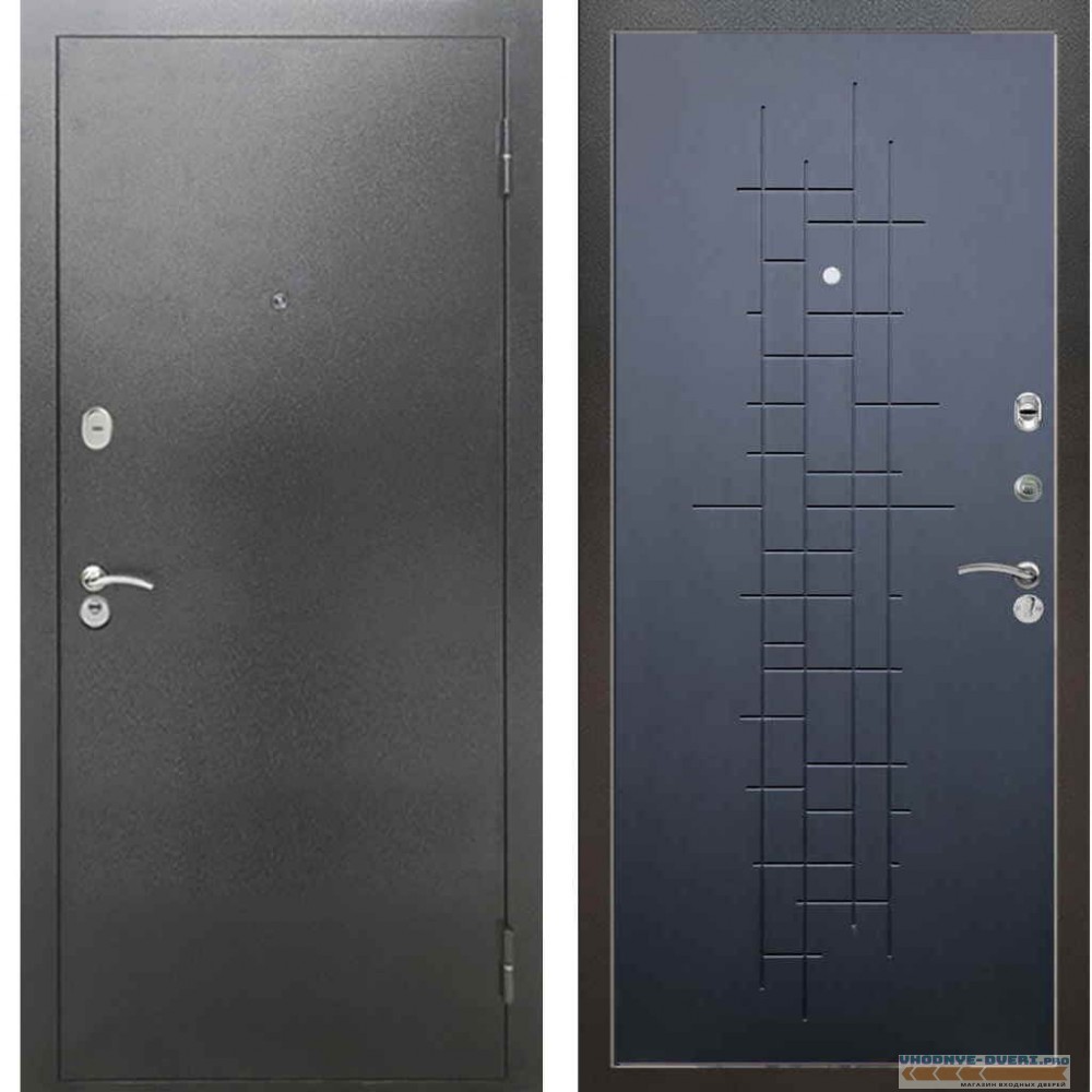 Входная металлическая дверь Рекс 2А Серебро антик ФЛ 289 Ясень черный