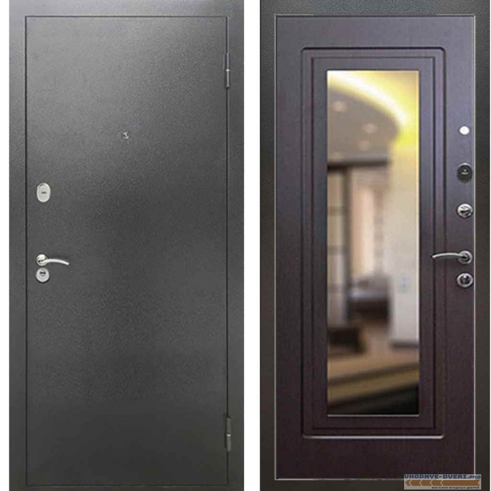 Входная металлическая дверь Рекс 2А Серебро антик ФЛЗ 120 Венге