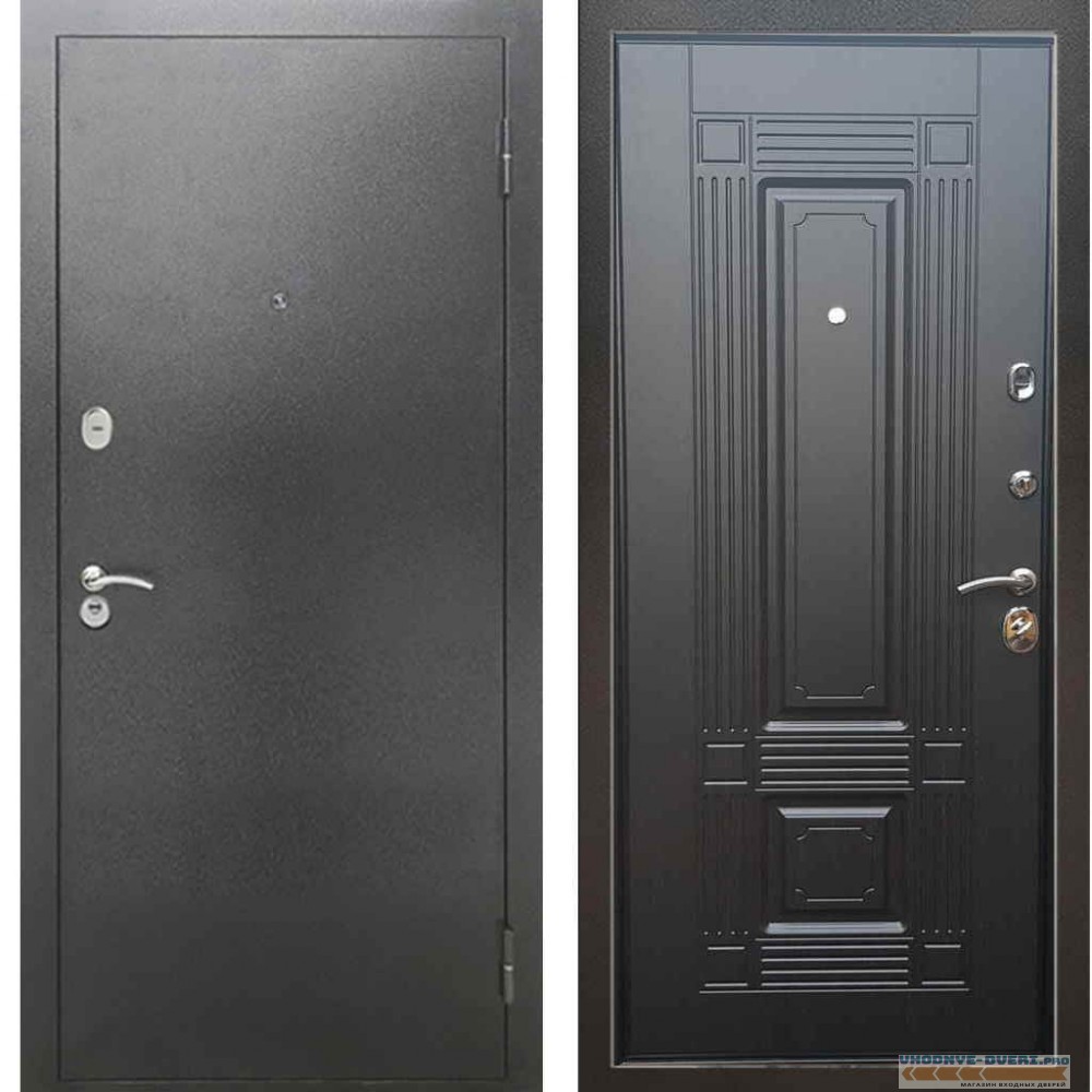 Входная металлическая дверь Рекс 2А Серебро антик ФЛ 2 Венге
