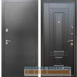Входная металлическая дверь Рекс 2А Серебро антик ФЛ 2 Венге