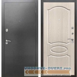 Входная металлическая дверь Рекс 2А Серебро антик ФЛ 128 Беленый дуб
