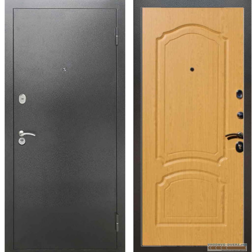 Входная металлическая дверь Рекс 2А Серебро антик ФЛ 140 Дуб