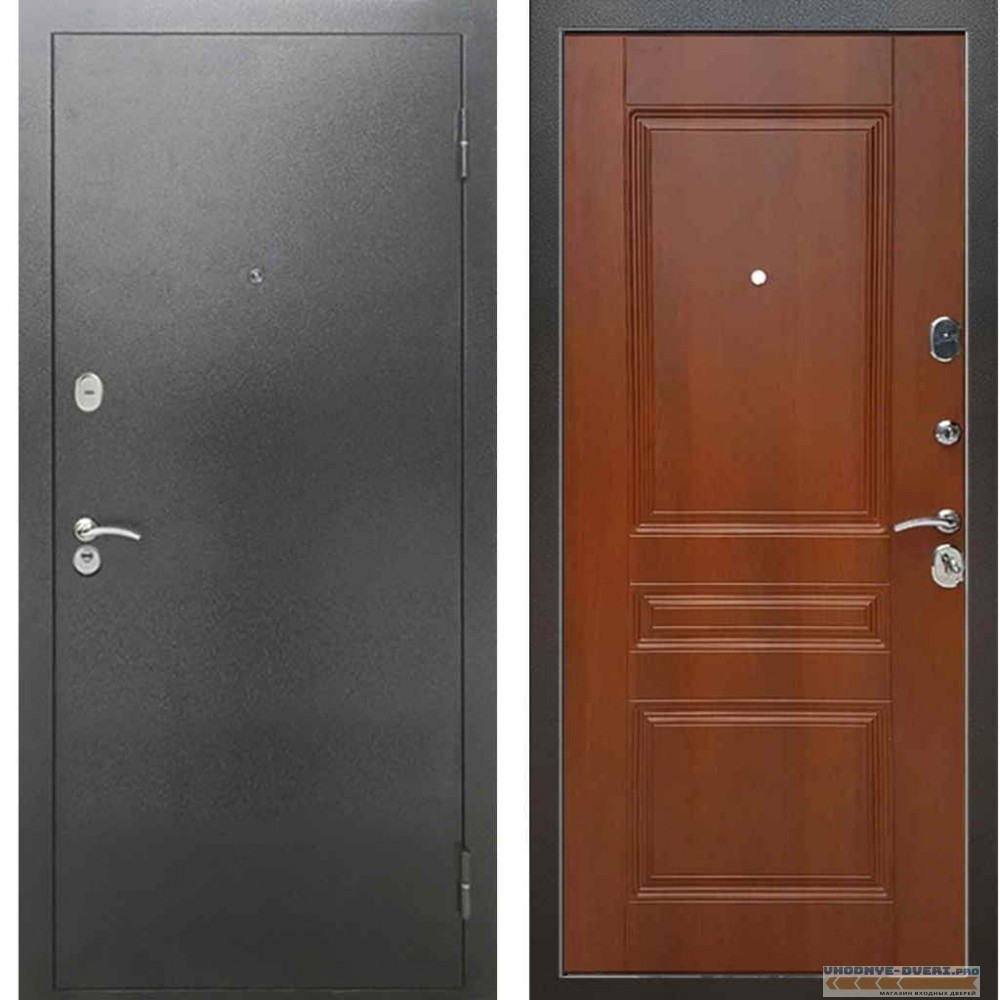 Входная металлическая дверь Рекс 2А Серебро антик ФЛ 243 Орех итальянский