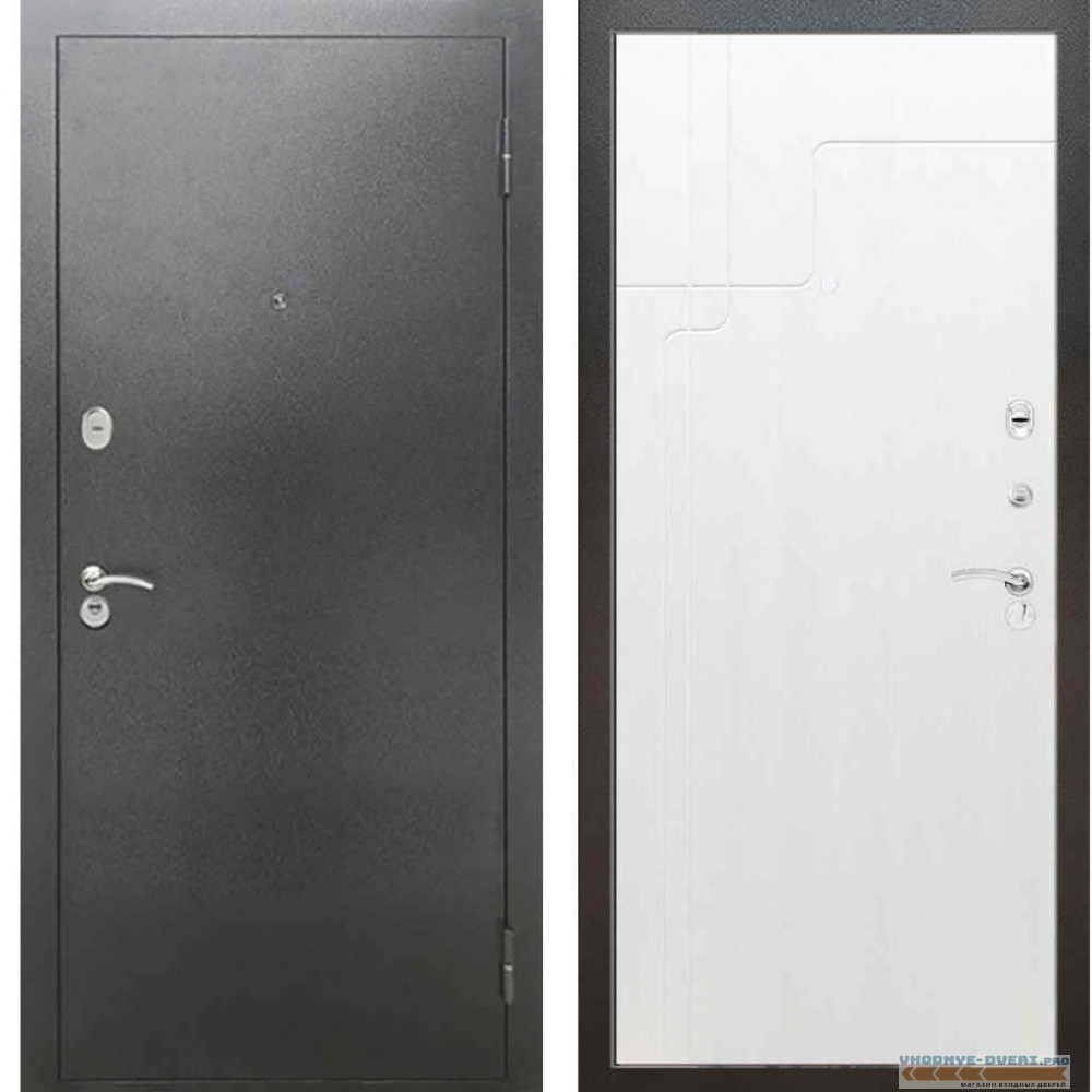Входная металлическая дверь Рекс 2А Серебро антик ФЛ 246 Лиственница бежевая