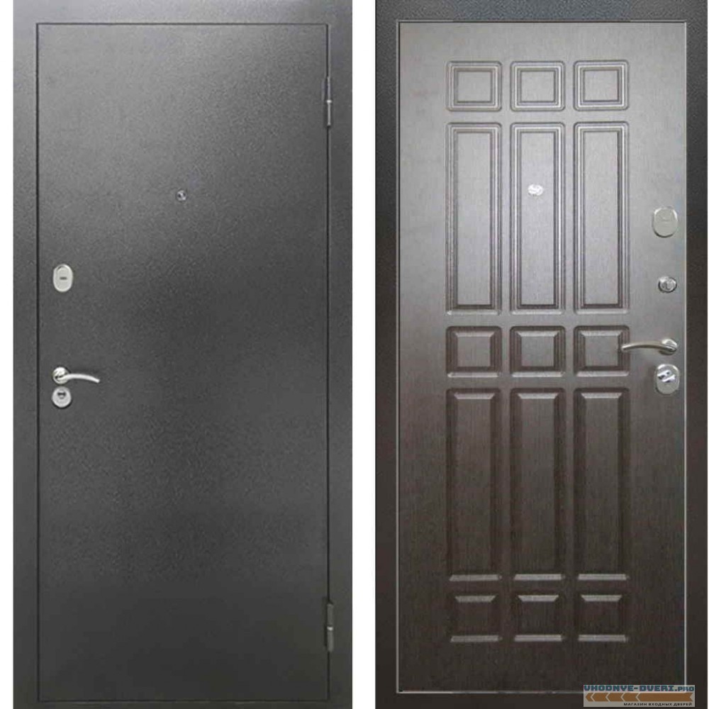 Входная металлическая дверь Рекс 2А Серебро антик ФЛ 33 Венге