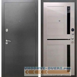 Входная металлическая дверь Рекс 2А Серебро антик СБ 18 Лиственница бежевая