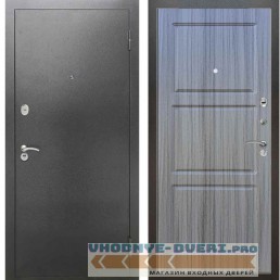 Входная металлическая дверь Рекс 2А Серебро антик ФЛ 3 Сандал серый