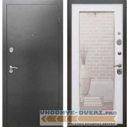 Входная металлическая дверь Рекс 2А Серебро антик Пастораль Белый ясень
