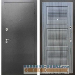 Входная металлическая дверь Рекс 2А Серебро антик ФЛ 1 Сандал серый