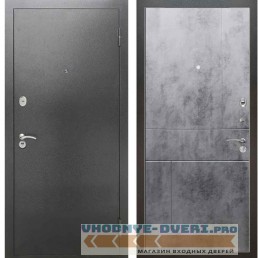 Входная металлическая дверь Рекс 2А Серебро антик ФЛ 290 Бетон темный