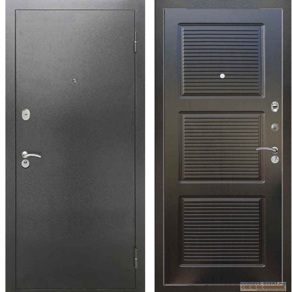 Входная металлическая дверь Рекс 2А Серебро антик ФЛ 1 Венге