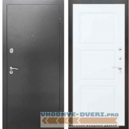 Входная металлическая дверь Рекс 2А Серебро антик ФЛ 3 Силк сноу